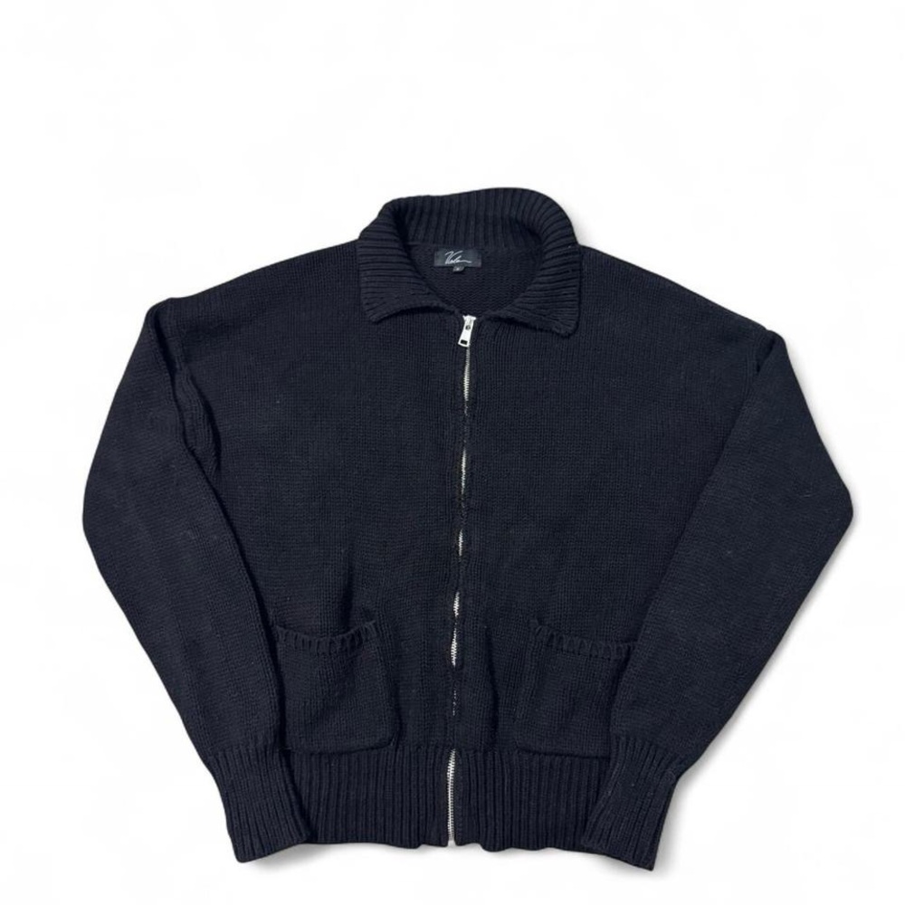 Vale forever valley full zip cardigan sweater black embossed S men’s